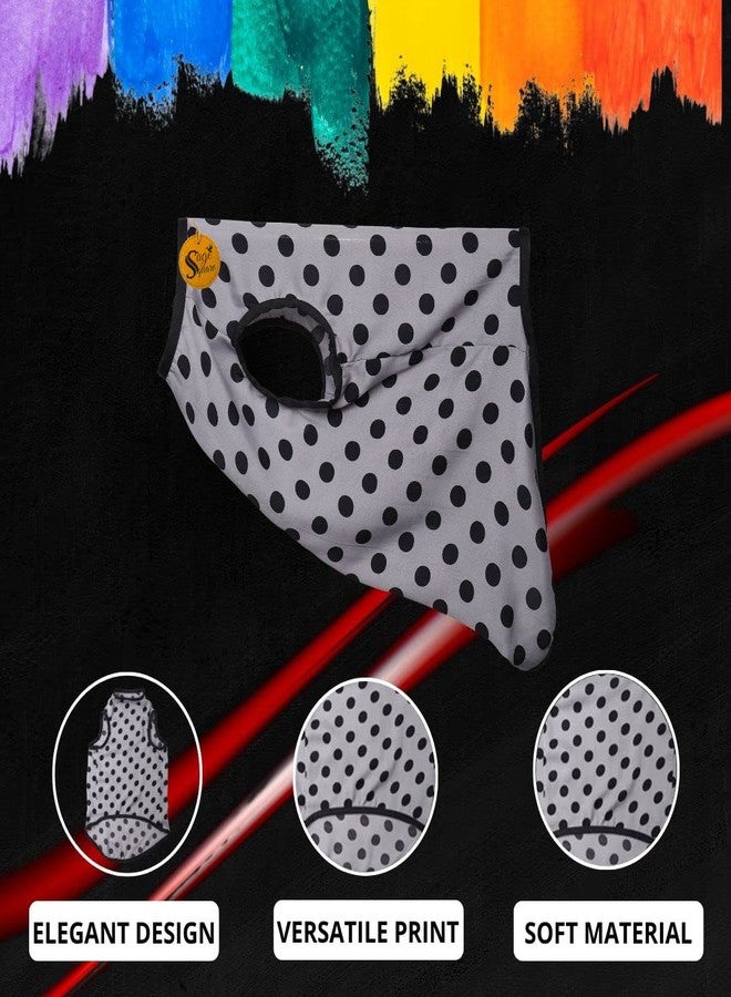 سايج سكوير تيشيرت للكلاب من Sage Square، مصنوع من خامة ناعمة ومرنة | تصميم عصري وجذاب للحيوانات الأليفة | خفيف الوزن وناعم | ملابس مريحة وجيدة التهوية للكلاب | طقم صدرية أنيق (مقاس صغير جدًا - 10 بوصات) (رمادي منقط) - Image 3